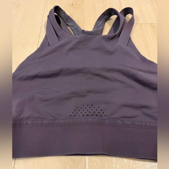 Lululemon Soulcycle To the Beat Bra Long Line High Neck Size 4 Purple Taupe - Picture 2 of 12